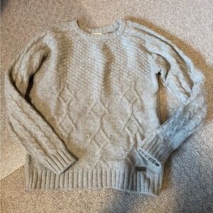 Barbour 100% lambswool Light Gray Cable Knit Sweater